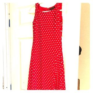 Extra small polka dot red dress, knee length